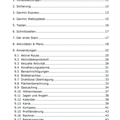 Garmin eTrex Touch Anleitung - Inhalt 2