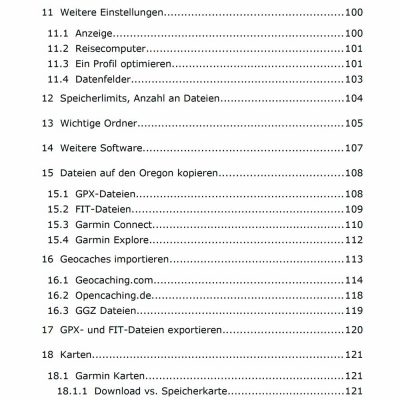 Oregon 6x0 Anleitung - Inhalt 6