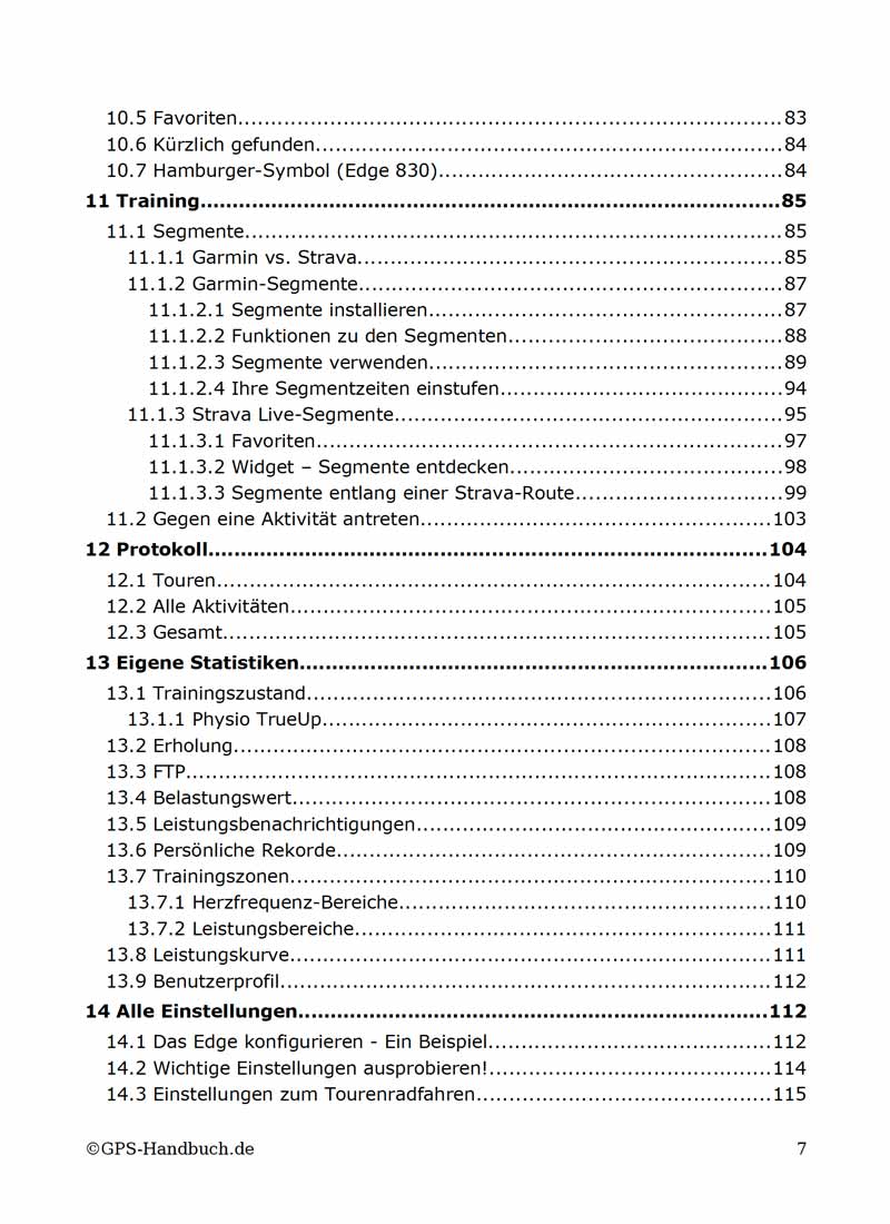 Inhalt - Garmin Edge 530 und Garmin Edge 830 Handbuch (3)
