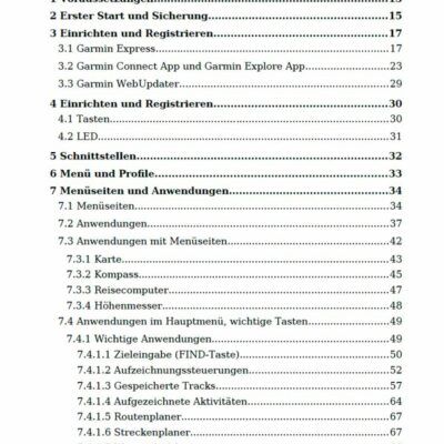 Garmin GPSMAP 67 & GPSMAP 66 Handbuch - Inhalt ()
